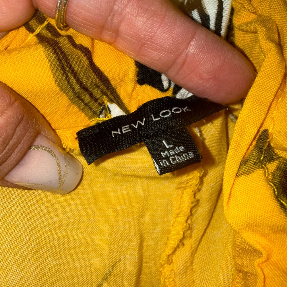 New Look Vibrant Yellow boho wide leg pants